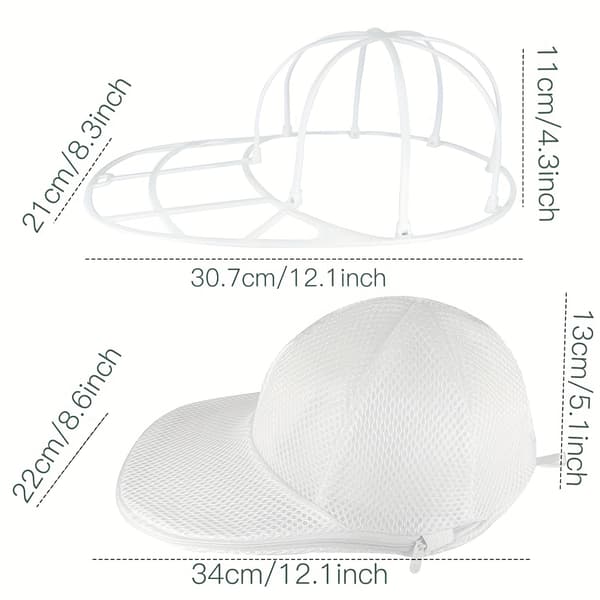 Hattevasker for vaskemaskin, hattrenser, baseballcaps White Zipper