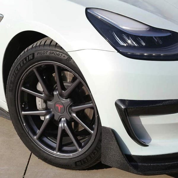 4 stk. matsorte røde Tesla Model 3 centerkapsler beskyttelse aero fælg 10 Watts