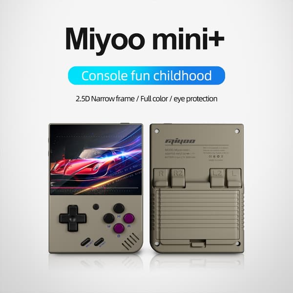 Kompakt Miyoo Mini Plus+ Spillekonsol, kompatibel til RPG-elskere, USB-interface, med trådløs forbindelse, understøtter Wifi, grå - 32G Gray - 32G 0.28