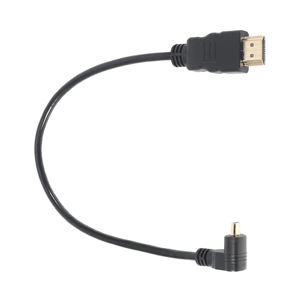 30 cm vinklet Micro-HDMI hann til HDMI hann (90 grader) - Støtter 4k (type B)