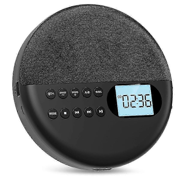 Rechargeable CD Player with Bluetooth Connectivity and ASP LCD ScreenCJY Black