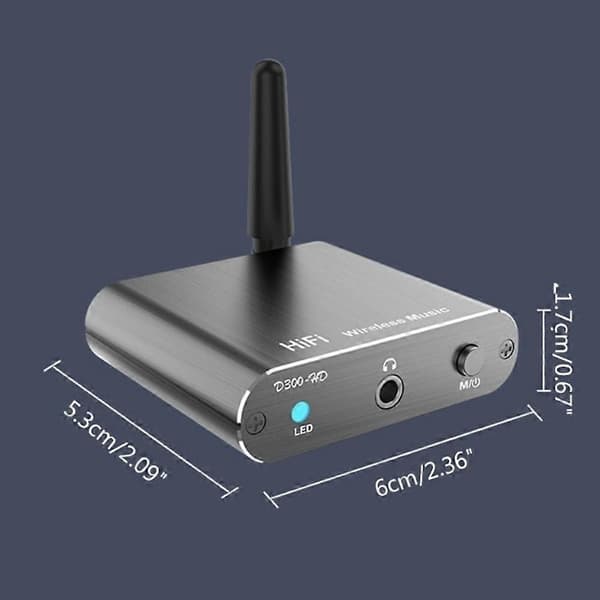 Bluetooth 5.2 -äänivastaanotin 3.5MM AUX Koaksiaalinen kuitu APTX HD Bluetooth-sovitin D300CJY Not Specified