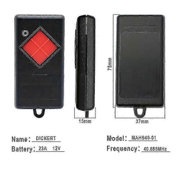 Dickert MAHS40-01/MAHS40-04 406.85MHz Garasje Fjernkontroll Sender
