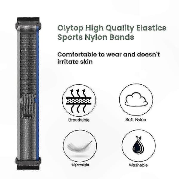26 mm nylon urrem til Tactix 7 Pro/Fenix 7X/6X Pro udendørs sportserstatningsrem Grey