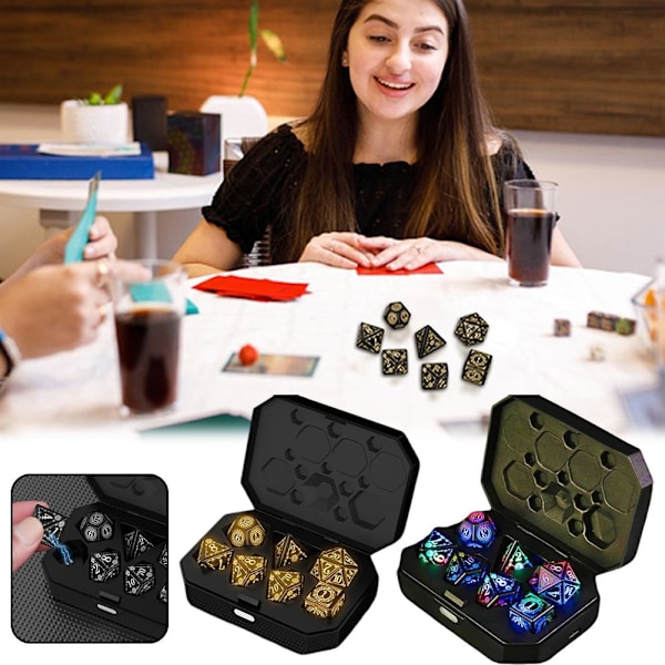 LED-noppasarja D&D Ladattava, langaton valaiseva noppasarja DND D Color Light One size