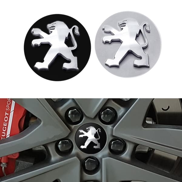4-pak - Peugeot Centerkapsler / Navkapsel-emblem - B 75