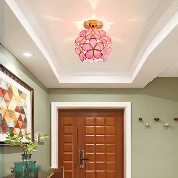 Modern kristall taklampa E27 för sovrum vardagsrum hall rosa 1 st