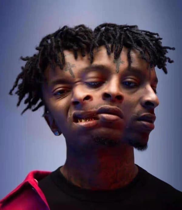 Beculerty 21savage Samma Sorte Permanentede Dreadlocks Parykhat Direkte Bærbar Hårstykke Hip-hop Sanger, CJY
