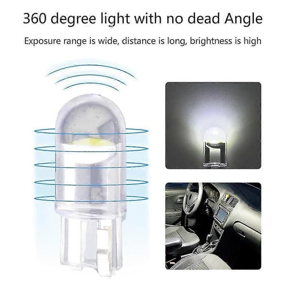 10st Car Reading Light T10 W5w Led Bulb Light Led Bulb CJY White