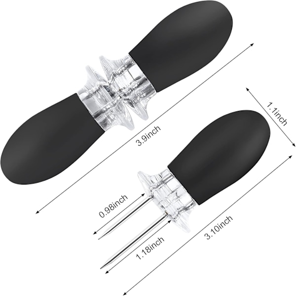 10 stk./5 par Majs Holder Rustfrit Stål Majskolbe Majskolbe Holder Grillgafler Spid til Hjemmemadlavning Campingfester (Sort) Black