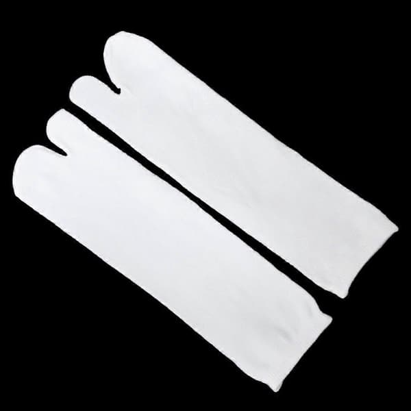 Hvide Unisex Japansk Kimono Geta Træsko Flip Flop Bomuld Tabi Sokker Split Toe White
