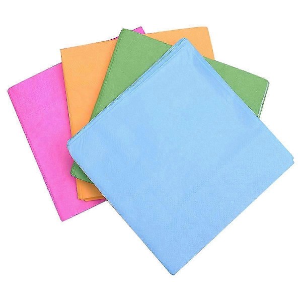 80 stk. ensfarvede papirservietter cocktailparty papirhåndklæde firkantet lommetørklæde fødselsdagsfest favoriserer (25x25cm) 25.00X25.00X0.10CM
