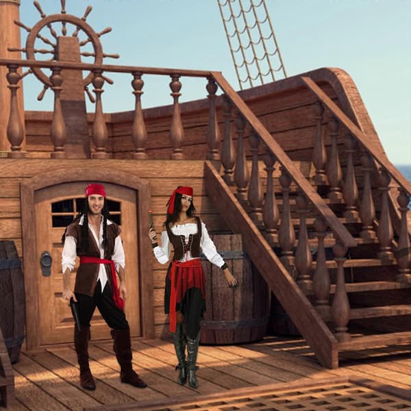 Voksen piratkostume mænd/kvinder piratkostumer