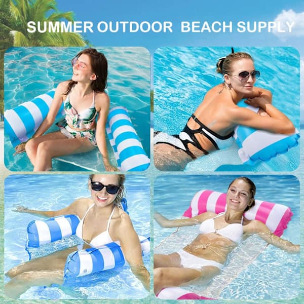 2-pack Pool Hammock Water Hammock for Adults, Relaxing Pool Chairs Inflatable Hammock Inflatable Pool Floats