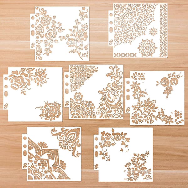 7 stk. hule malerskabeloner søde studerende dekoration ornament DIY skabelon