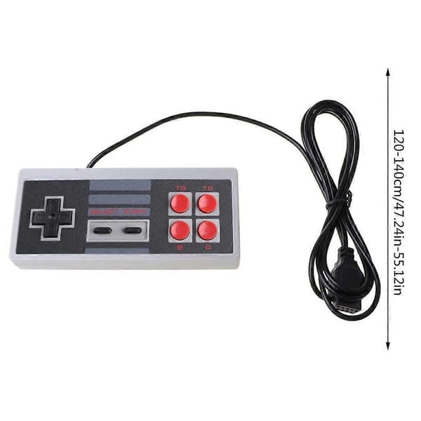 Håndtak Spillkontroller Klassisk Kablet 4 Knapper 9 Pin NES Spilltilbehør Black