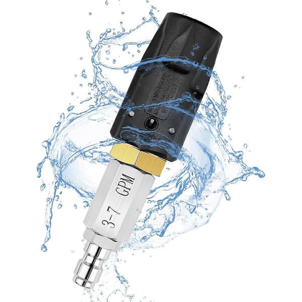 Adjustable Downstream Soft Wash Nozzle, Twist Nozzle 0 to 60° Spray Pattern for Use with PressureCJY Silver  Black