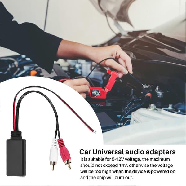 Bil Universal Trådløs Bluetooth Modul Musikadapter Rca Aux Lydkabel Black