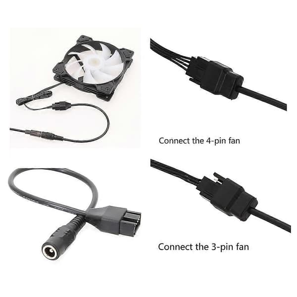 DC5521 til 12V strømadapter til computerblæser DC5521-konverter