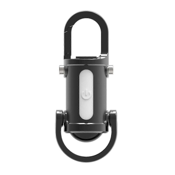2025 Mini Taskulamppu Avaimenperä, 3 in 1 Taskulamppu & Power Bank & Avaimenperä, Mini Taskulamppu Black