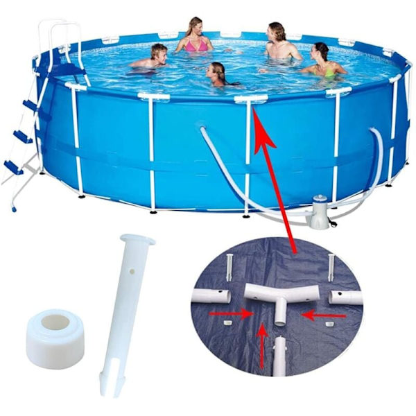 24 stk. Poolstifter, Udskiftningsstifter, Plastpoolsamlinger, Plaststifter, Poolsamlinger, Poolrammestifter, Poolsamlingsstifter (24 stk.)