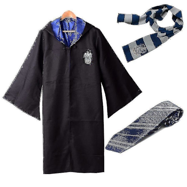 Harry Potter Gryffindor Ravenclaw Slytherin Roba Kappa Slips Halsduk Kostym Ravenclaw Aldult XL