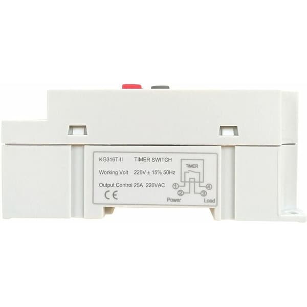 AC 220V 25A Digital Programmerbar Timer Din-skinne Elektronisk Timer Tidsbryterkontroller med LCD-skjerm Klokke - Hvit
