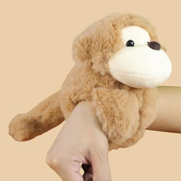 1 stk søt dyreklappende ringarmbånd (panda/ape/rev/krokodille/husky/dinosaur) plysj håndledd Doll (kimi-little monkey 22cm)