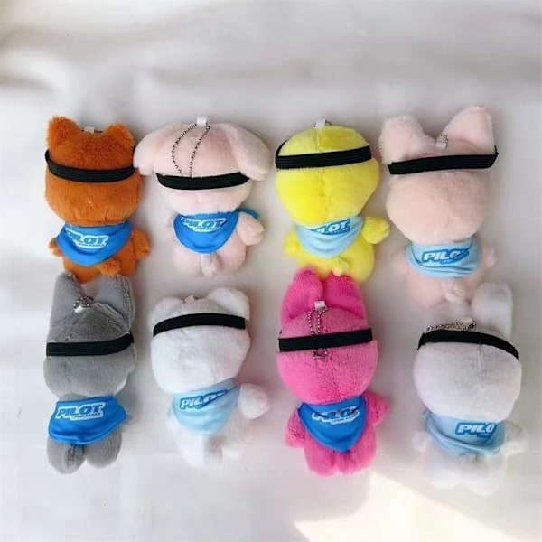 Stray Kids Pilot Plushie Kpop Skzoo Leikkihahmo 3. Fanitapaaminen Nuket Pilotti Aurinkolasit SKZ Täytetty Eläin Karvaiset Kulmakarvat 10CM (Foxl.New) Foxl.Ny