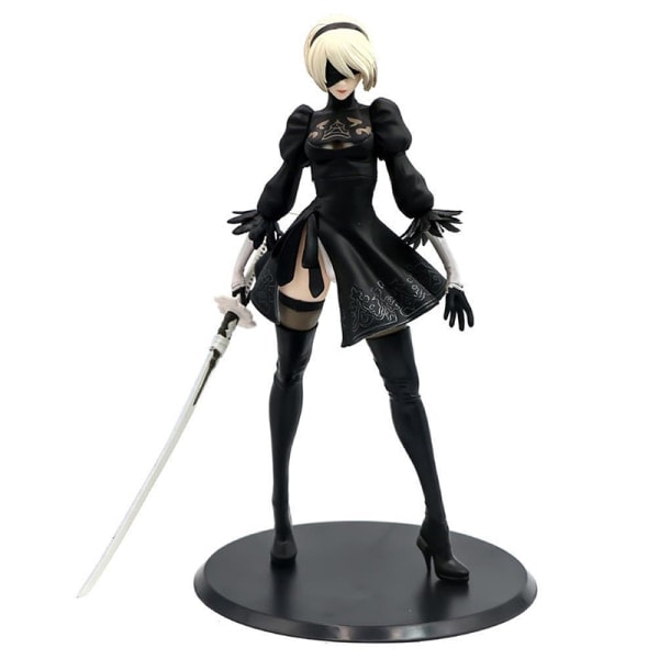 Anime NieR 2b YoRHa Kvinnlig Phicen Action PVC Figur Svart