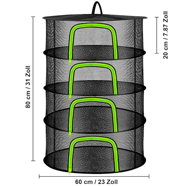 4-lags hængende tørrenet, foldbar tørrenet, tørrenet, lagnet hængende tørrenet til planter, grøntsager