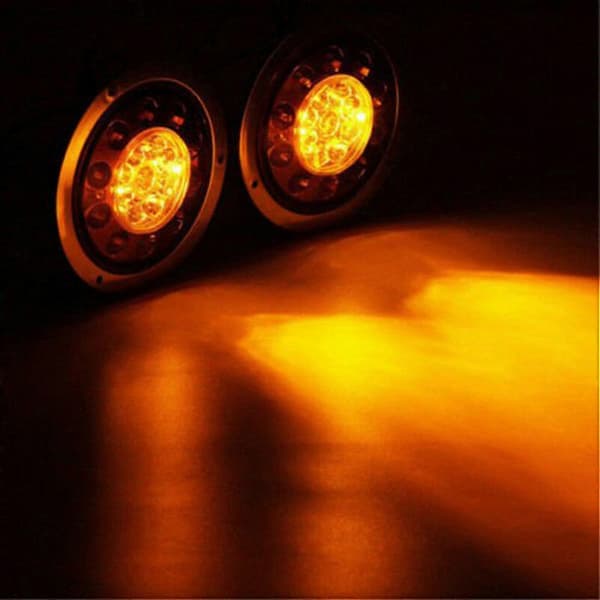 8-pak runde 19 LED bagstoplys bagbremse blinklys trailer lastbil varevogn