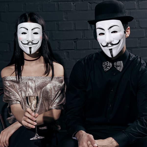 for Vendetta-mask, Anonymous Guy Fawkes Halloween-mask - Hackermask