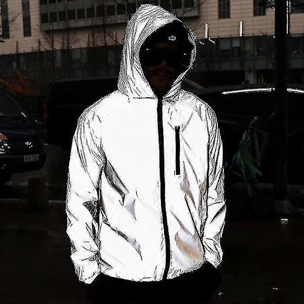 Vattentät Varm Reflexjacka Hög Synlighet Säker Jacka Lättvikt 5XL