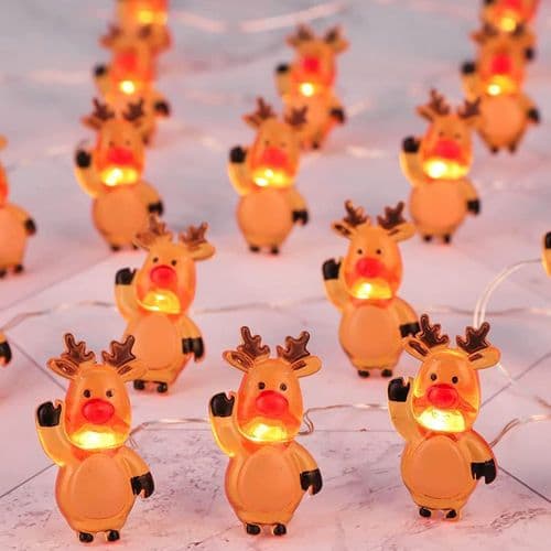 Julgransbelysning med renar, batteridriven, 20 LED