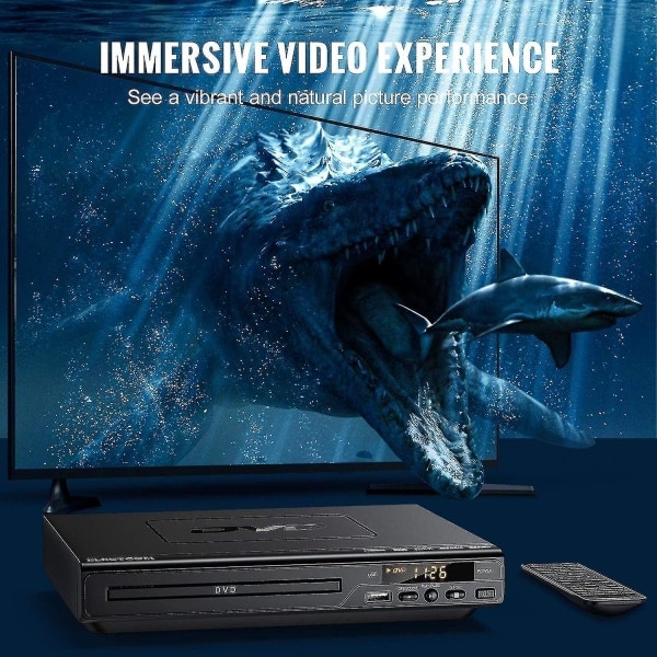 DVD-spelare för TV, Blu-ray DVD-spelare med fjärrkontroll, HDMI-kabel (inkluderar rengöringsduk) Wigslar