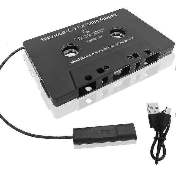 Yleiskäyttöinen kasetti Bluetooth 5.0 -sovitin - Autonauha Aux-stereomusiikkimuuntimeksi ajoneuvoihin