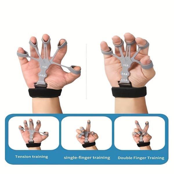 5-Finger Fingertränare Handledssträckare 【Sort】