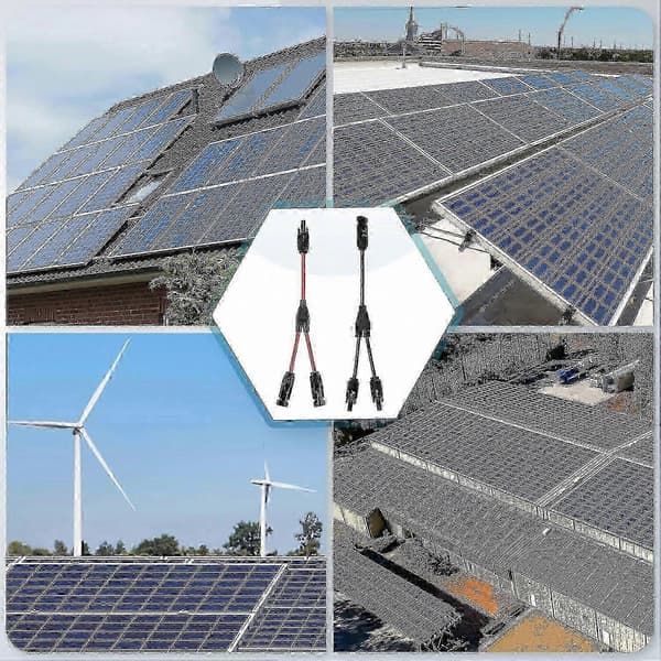 Y-gren solcellekabelstik, 1 til 2 splitteradapter til solpaneler, MMF + FFM par med professionel kvalitet til solcelleledningsapplikationer