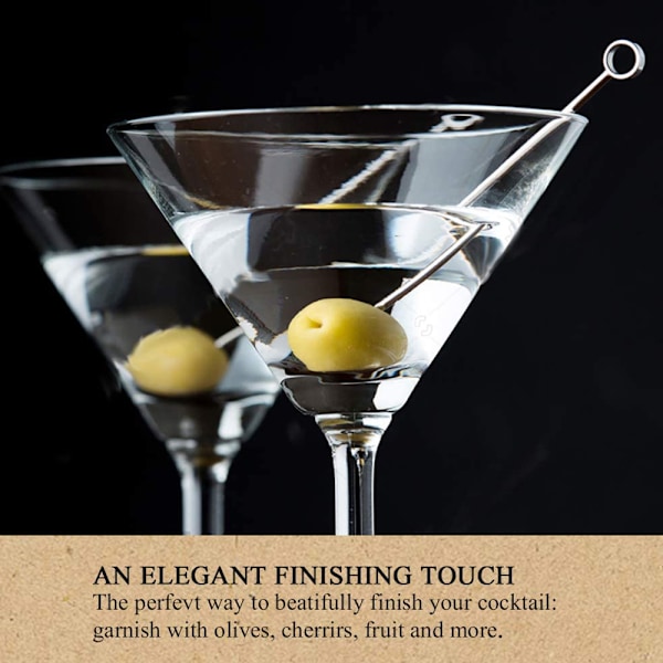 20 cocktailpinner i rustfritt stål