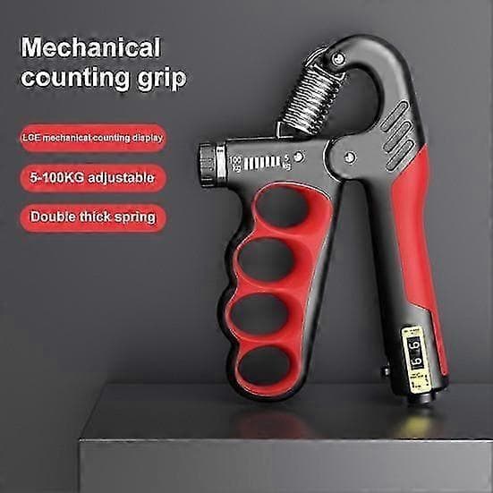 Grip Strength Trainer 5-100KG Mekanisk Underarmstrener Teller Menn Kvinner Justerbart Håndgrep[D grey
