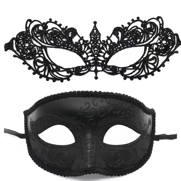 Maskeradmask, Mode Spets Par Maskeradmask Black