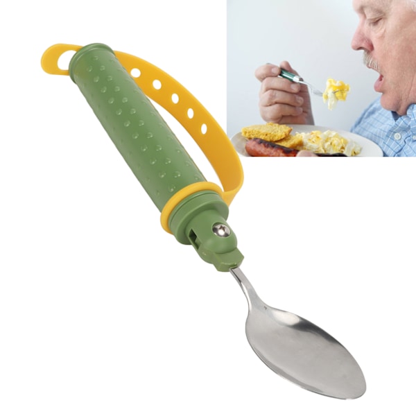 Feeding support spoon, adjustable, for elderly with arthritis