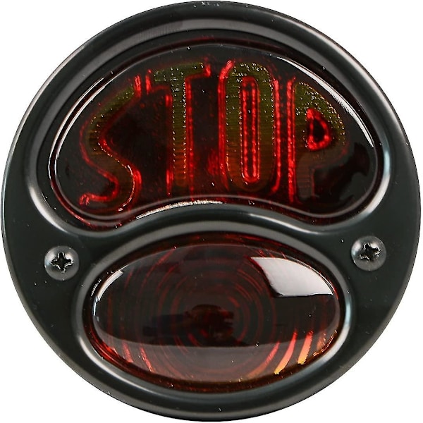 Tilbehør Ka0022 Sort 12v Duolamp Baglygte Til Ford Model A Med Amber \"stop\" Skrift På Rød Glaslinse (sort) (1 stk)