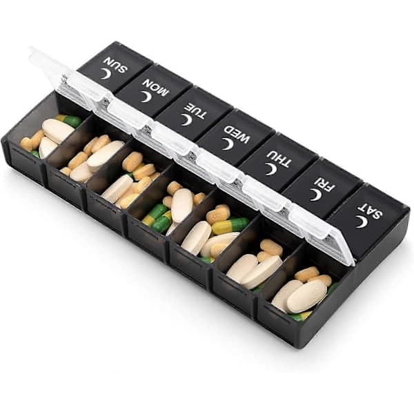 Daily Pill Box 2 Times a Day Large Weekly Pill Box Morning-Evening