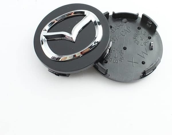 (Sort) 4 stk. navkapsler til Mazda, 57 mm, navkapsler til bil