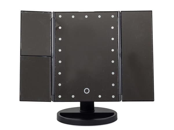 3-in-1 LED-meikkipeili - Meikkipeili - Meikkipöytä Black black