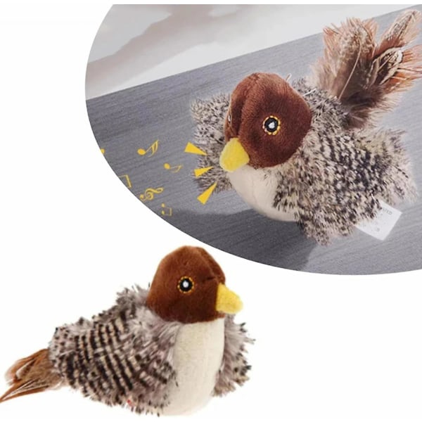 Simulated Chirping Bird, Cat Toys For Indoor Cats, Interactive Cat Toy With Real Chirping Bird Electronic Sound, Cat Feather Toys