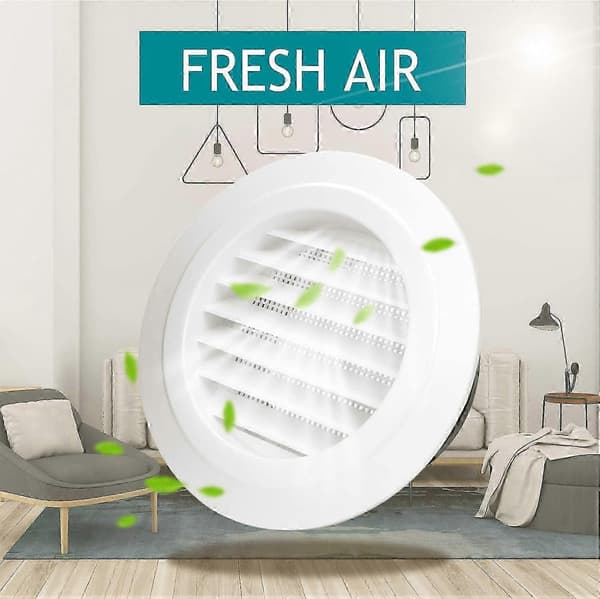 ABS Rund Ventilationsrist med Insektnet til 150 mm Kanal
