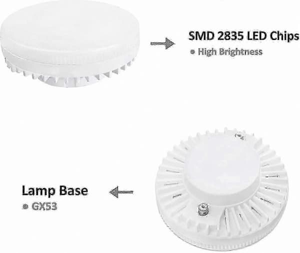 4-pack GX53 LED-spotlights, 9W varmvit 3000K, 900LM, AC230V, 120° reflektor, ej dimbar energiklass A+